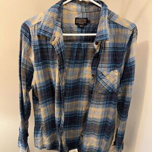 Pendleton Casual Blue and Yellow Plaid Shirt